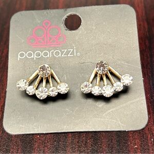 Paparazzi Gold and Clear Crystal Earrings